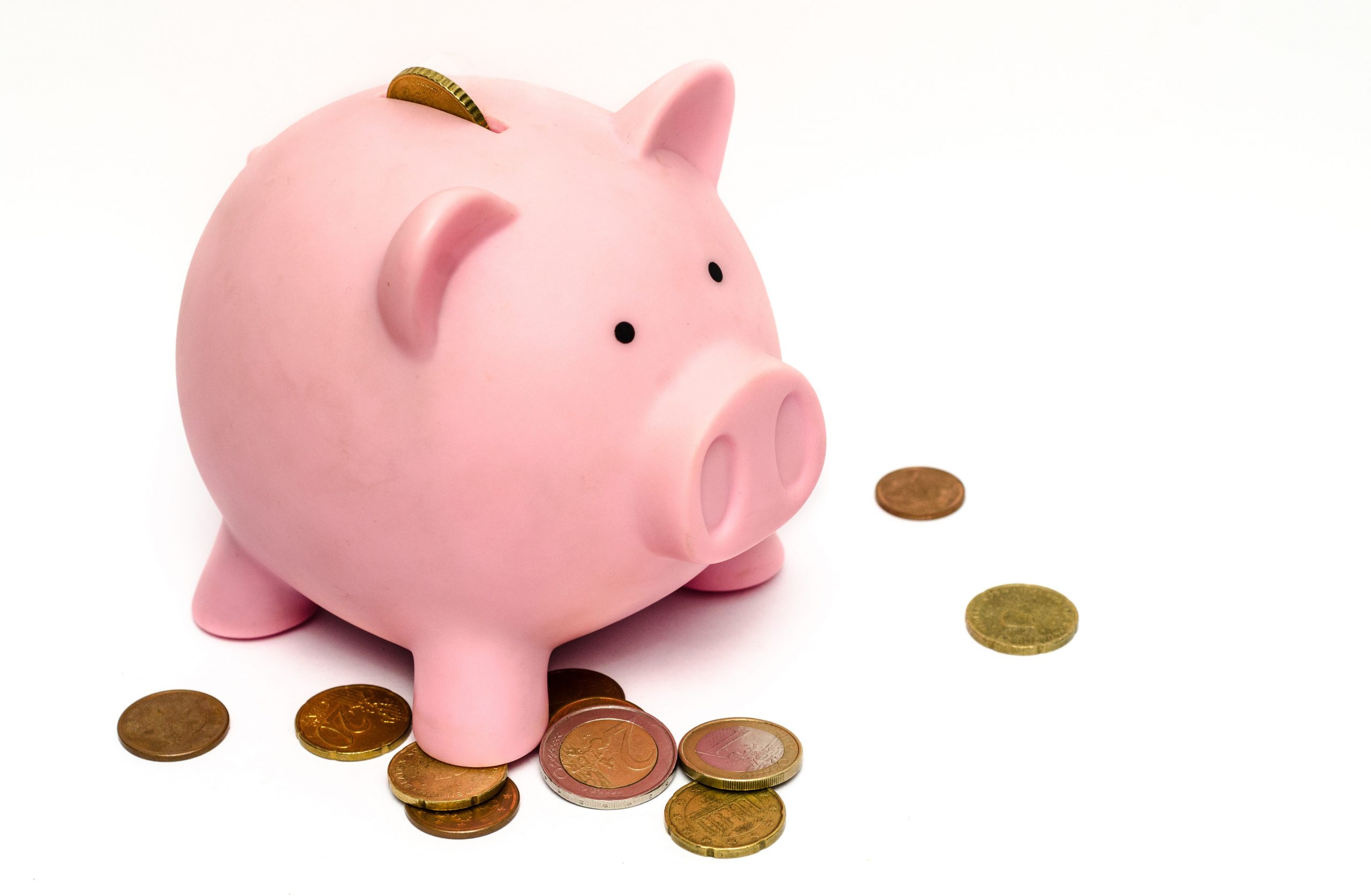piggy bank with loose change, how to monetize your website | Alyssa Brooke Studios